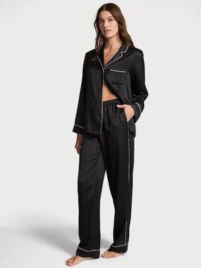 VICTORIA'S SECRET SATIN PYJAMA SET NOIR